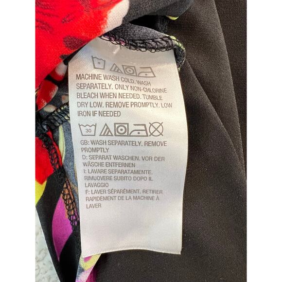 ATTITUDES By Renee Liquid Knit Reversible Top Women XL V-neck Long Sleeve Floral - Picture 7 of 14